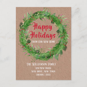Postal Papel Kraft Vegetación de Invierno Nuevo Hogar Fel