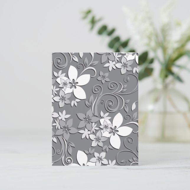 Postal Papel pintado de flores 2 (Anverso de pie)