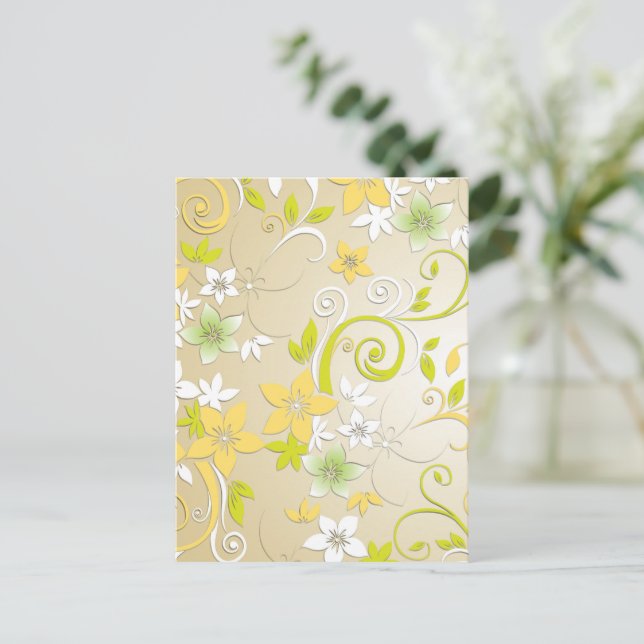 Postal Papel pintado de flores 3 (Anverso de pie)