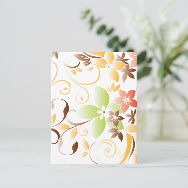 Postal Papel pintado de flores 5 (Anverso de pie)