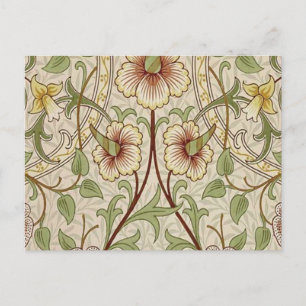 Postal Papel pintado de flores clásico Narciso de William