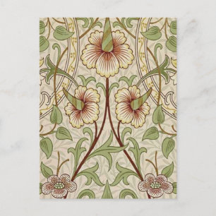 Postal Papel pintado de flores clásico Narciso de William