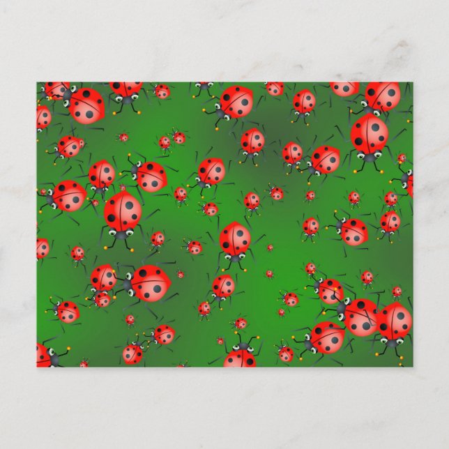 Postal Papel pintado de mariquita (Anverso)