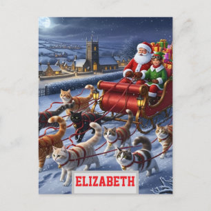 Postal Papel pintado de Navidad personalizado con foto