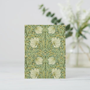 Postal Papel pintado floral azul de William Morris Pimper