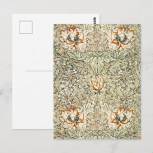 Postal Papel pintado floral de madreselva de William Morr