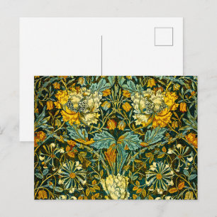 Postal Papel pintado floral de madreselva Gold de William