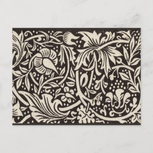 Postal Papel pintado floral de narciso William Morris