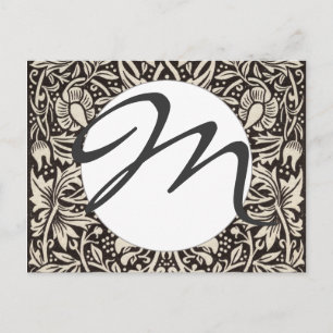Postal Papel pintado floral de narciso William Morris