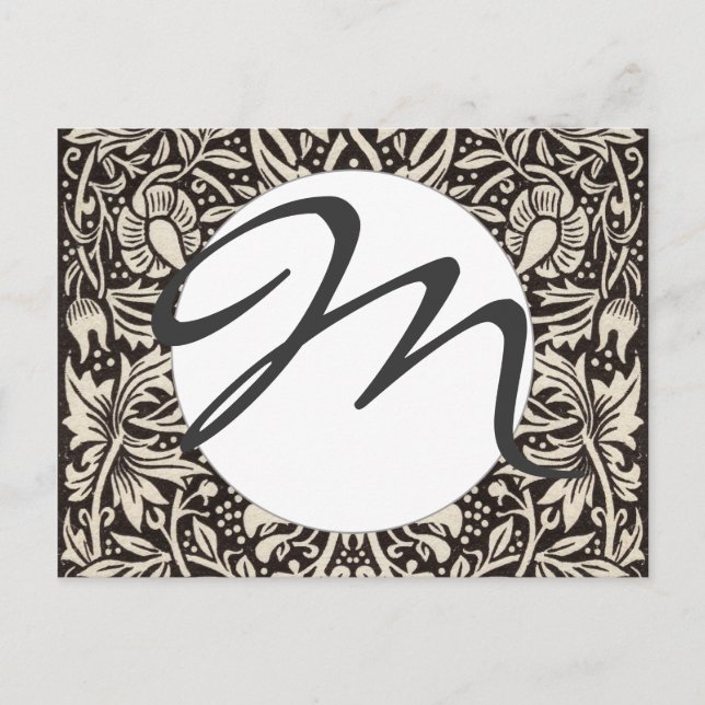 Postal Papel pintado floral de narciso William Morris (Anverso)