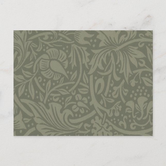 Postal Papel pintado floral de narciso William Morris (Anverso)