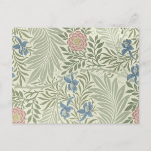 Postal Papel pintado floral Larkspur de William Morris