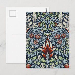Postal Papel pintado floral Morris Navy Blue Snakeshead