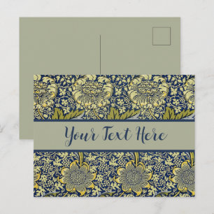 Postal Papel pintado floral William Morris Kennet Azul Do