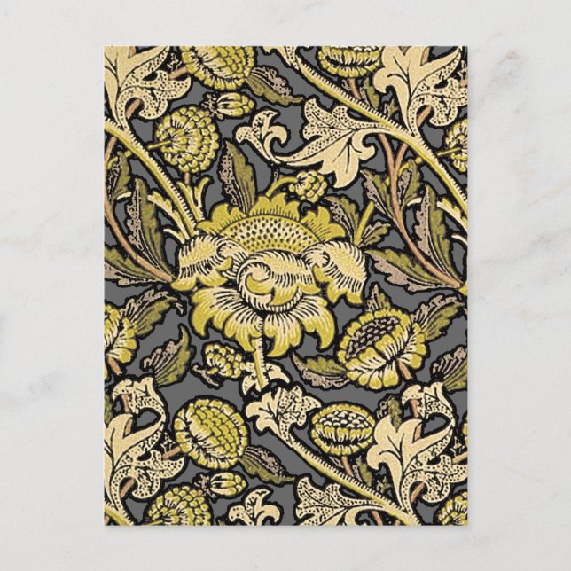 Postal Papel pintado floral William Morris Wey (Anverso)