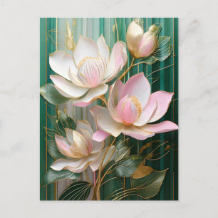 Postal Papel pintado floreado Arte de magnolia japonesa