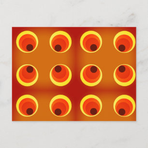 Postal papel pintado retro naranja ,rojo 1970