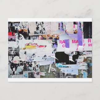 Postal Papel rasgado estilo de Banksy de la pared de la