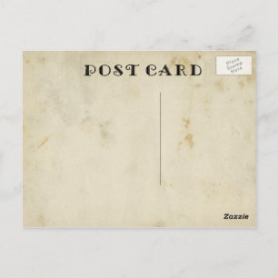 Postal Papel rojo rústico de edad avanzada en blanco