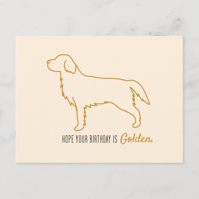Postal Papel Tisu de Golden Retriever  (Anverso)