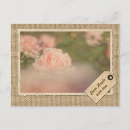 Postal Papel vintage Frame Travel Tag AutumRosa Burlap