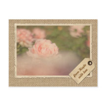 Papel vintage Frame Travel Tag AutumRosa Burlap