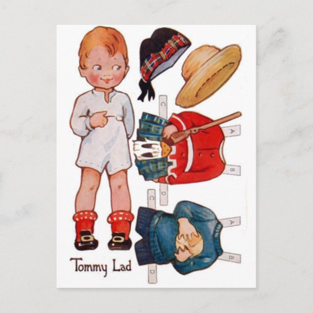 Postal Papel vintage Niño Tommy Postcard (Anverso)