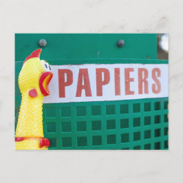 Postal Papelera de pollo de goma