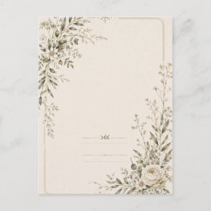 Postal Papelería de Boda con Encanto Botánico Natural