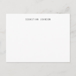 Postal Papelería Personalizada Minimalista Moderna con No