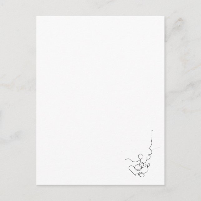 Postal papier, crayón (Anverso)