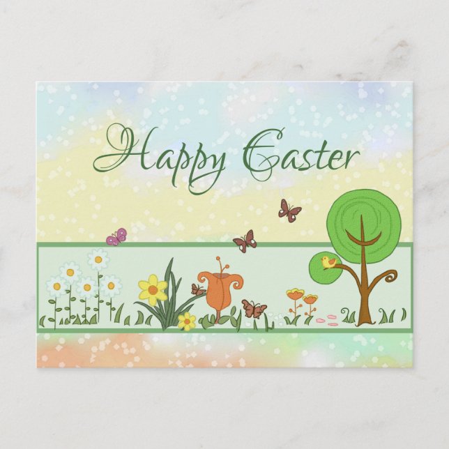 Postal Papierfrühling Ostern Postkarte (Anverso)