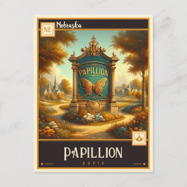 Postal Papillion Nebraska | Vintage (Anverso)