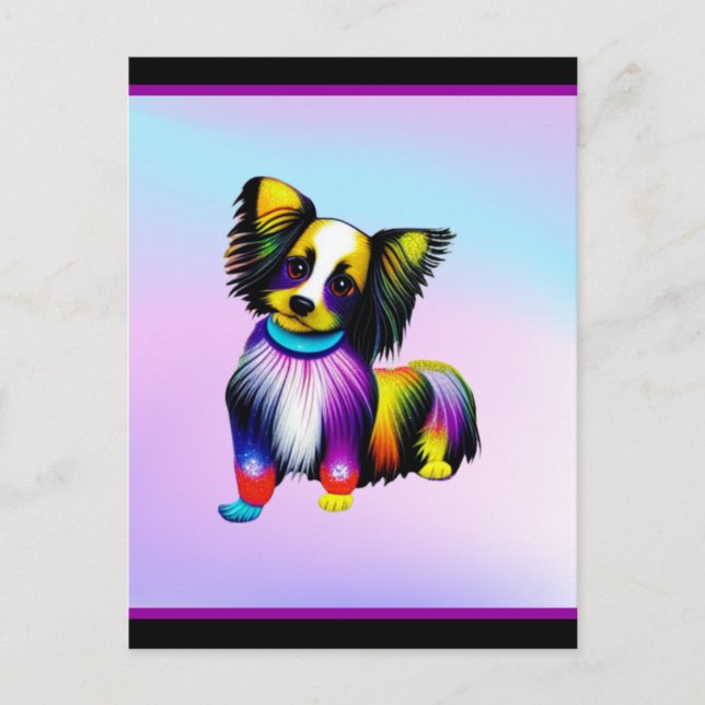 Postal Papillion Pop Art Pastel (Anverso)