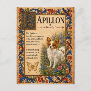 Postal Papillon, Arte de Bestiario Medieval