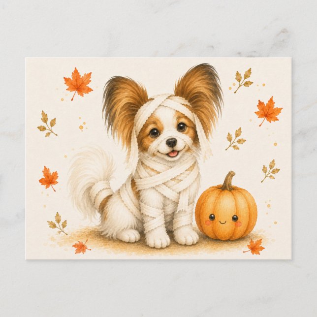 Postal Papillon Momia Halloween (Anverso)