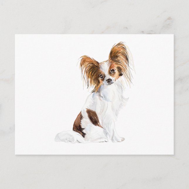 Postal Papillon Portrait Watercolor (Anverso)