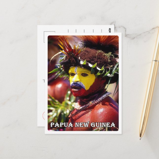 Postal Papúa Nueva Guinea - Huli Wigman - (Anverso/Reverso In Situ)