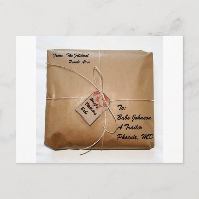 Postal Paquete Cumpleaños de Babs Johnson (Anverso)