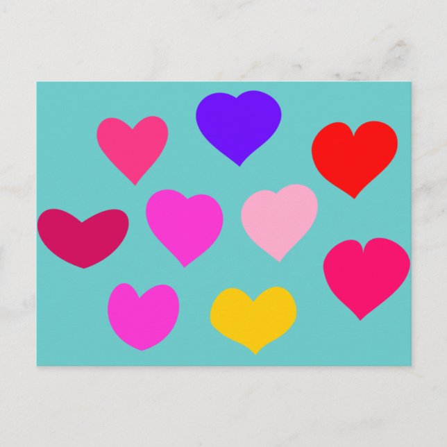 Postal Paquete de corazones (Anverso)