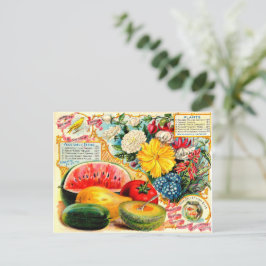 Postal Paquete de semillas de época.