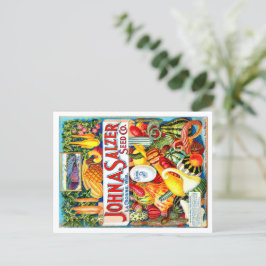 Postal Paquete De Semillas Vintage.