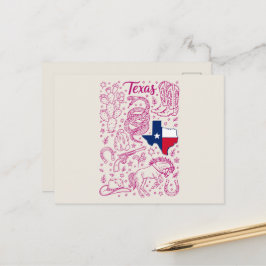 Postal Paquete de vaquero de Texas con vibraciones occide