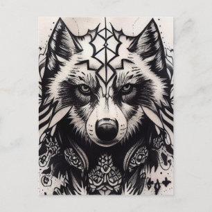 Postal Paquete Powerwolf de Lone Wolf Tribal Tattoo Wolve
