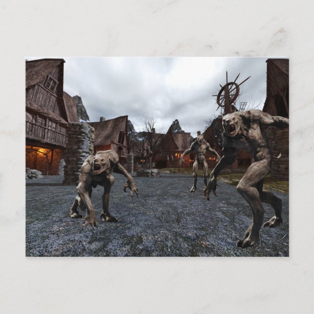 Postal Paquete Werewolf en la ciudad (Anverso)
