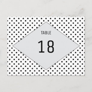 Postal Paquetes de Polka Modernos Gris Número de tabla po