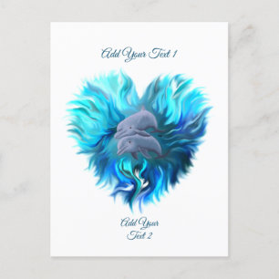 Postal Par de delfines