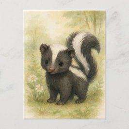 Postal para animales salvajes de bebé zorrillo jov