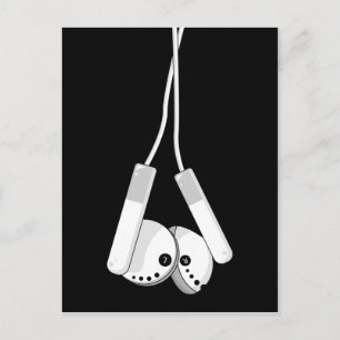 Postal para auriculares blancos