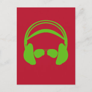Postal para auriculares y gafas de sol